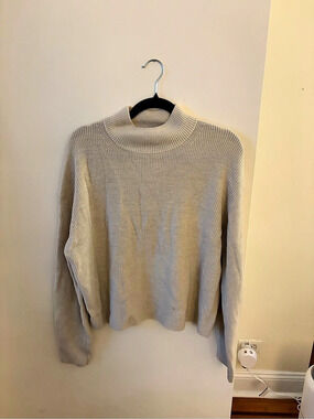 Lululemon Cotton-Cashmere Blend Mockneck Sweater Cream Turtleneck Sweater Like